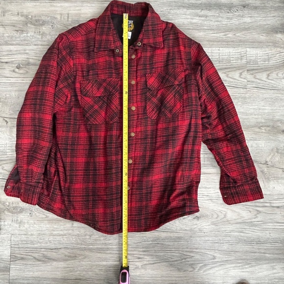 Victory Rugged Wear Red/Black Plaid Snap up Jacket Sz XL - Picture 5 of 8